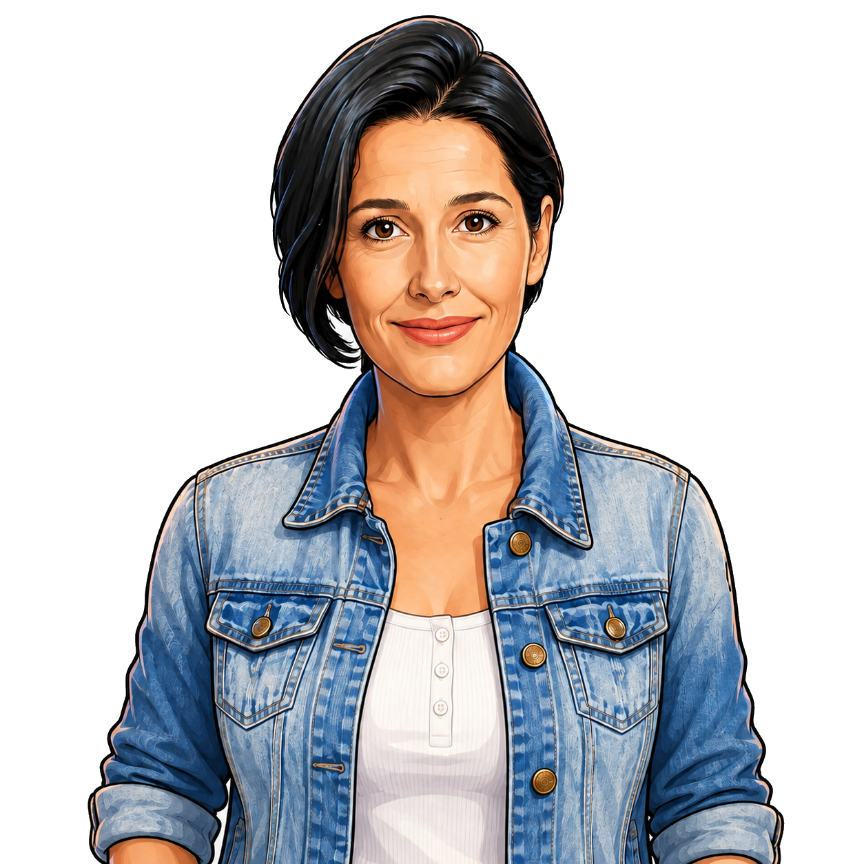 Retrato ilustrado de Carmen Santamaría